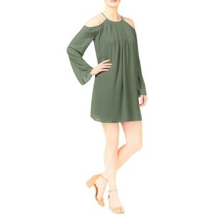 Bar III Olive Cold Shoulder Dress